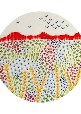 evening walk pre-printed fabric embroidery pattern