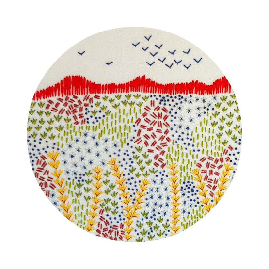 evening walk pre-printed fabric embroidery pattern