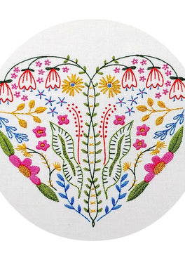 full heart pre-printed fabric embroidery pattern