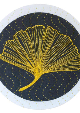 ginkgo pre-printed fabric embroidery pattern