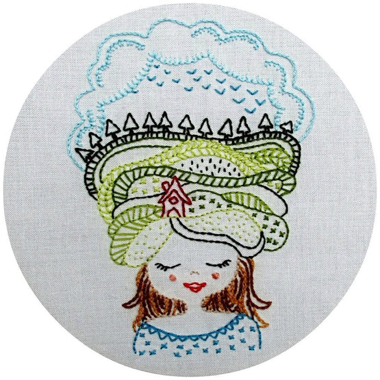 home girl pre-printed fabric embroidery pattern