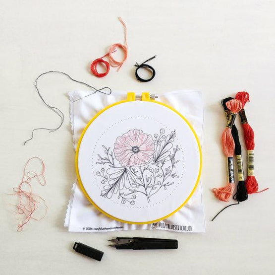 poppy power embroidery kit