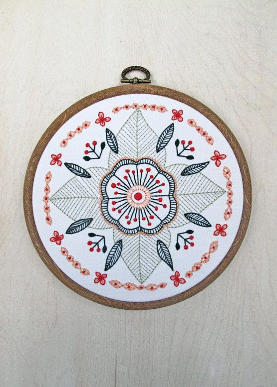 floral mandala embroidery kit