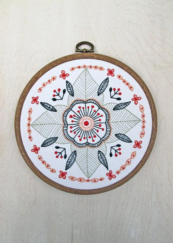 floral mandala embroidery kit