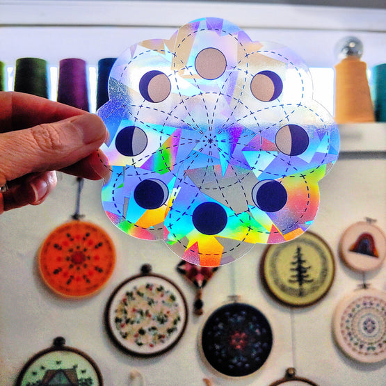 lunar blossom suncatcher decal