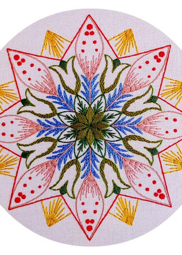 market day pre-printed fabric embroidery pattern