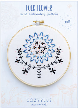 folk flower PDF pattern