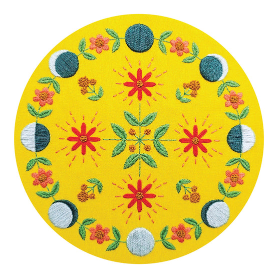 moon flow pre-printed fabric embroidery pattern