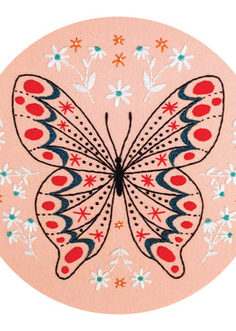 butterfly pre-printed fabric embroidery pattern