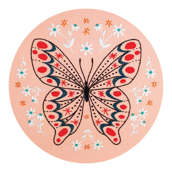butterfly pre-printed fabric embroidery pattern