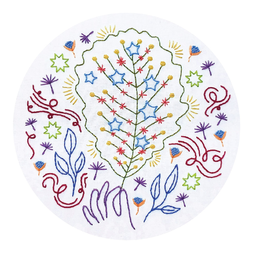 enchanted pre-printed fabric embroidery pattern – cozyblue