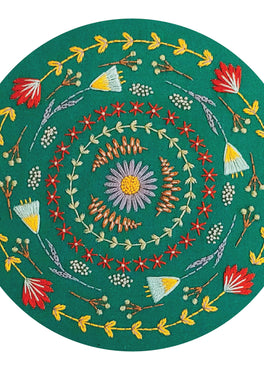 greenery pre-printed fabric embroidery pattern