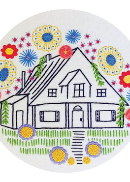 guest house pre-printed fabric embroidery pattern