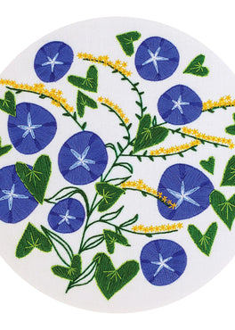 morning glory pre-printed fabric embroidery pattern
