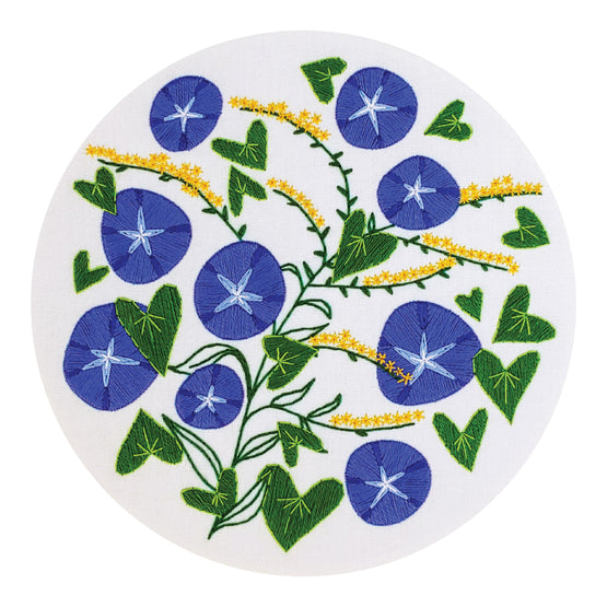 morning glory pre-printed fabric embroidery pattern