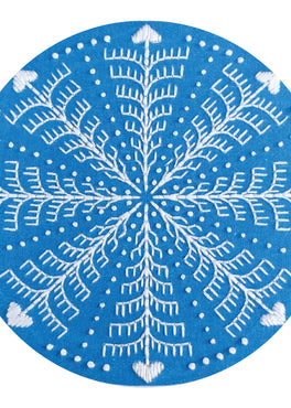 winter snowflake pre-printed fabric embroidery pattern