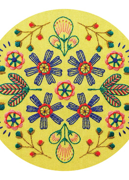 wallflowers pre-printed fabric embroidery pattern