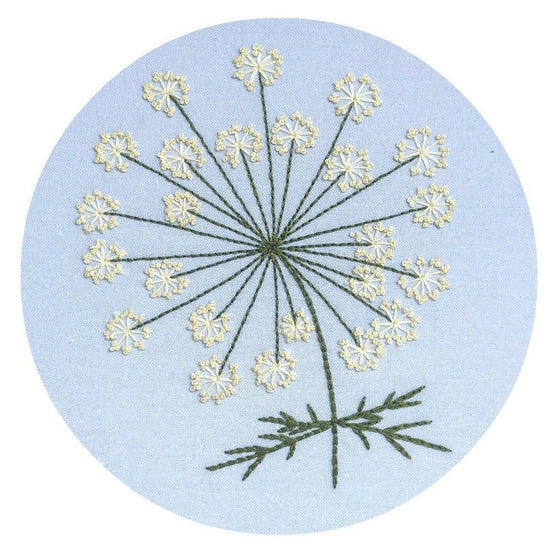 queen anne's lace pre-printed fabric embroidery pattern