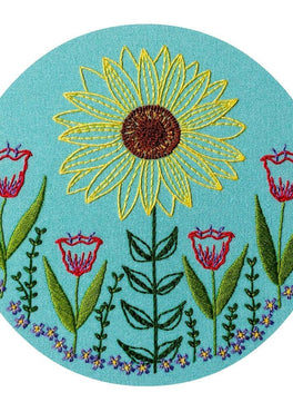 summer garden pre-printed fabric embroidery pattern