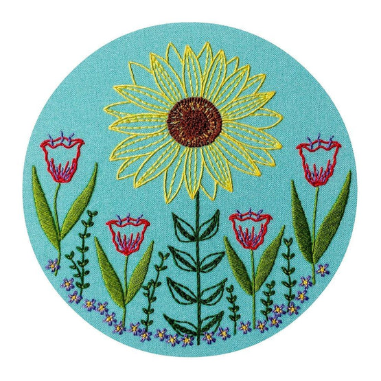summer garden pre-printed fabric embroidery pattern