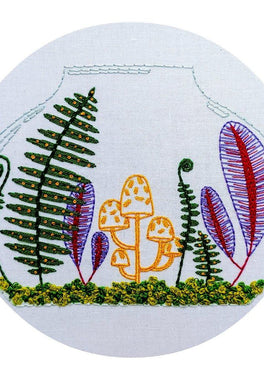 terrarium pre-printed fabric embroidery pattern