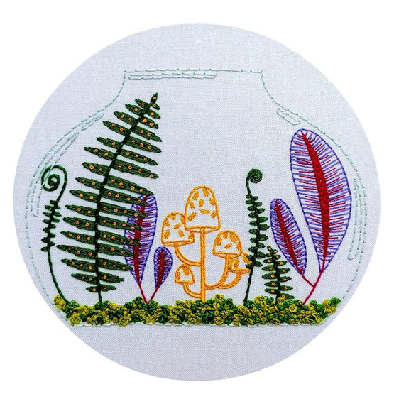 terrarium pre-printed fabric embroidery pattern