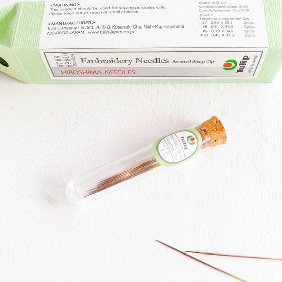 tulip embroidery needles – assorted thin sizes
