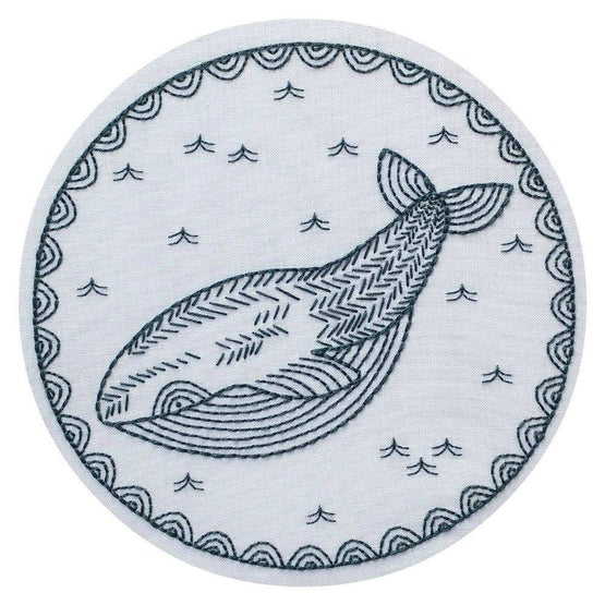 whale of a time pre-printed fabric embroidery pattern