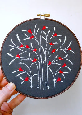 super special VERY limited stock :: winter cardinals :: fabric + floss pack