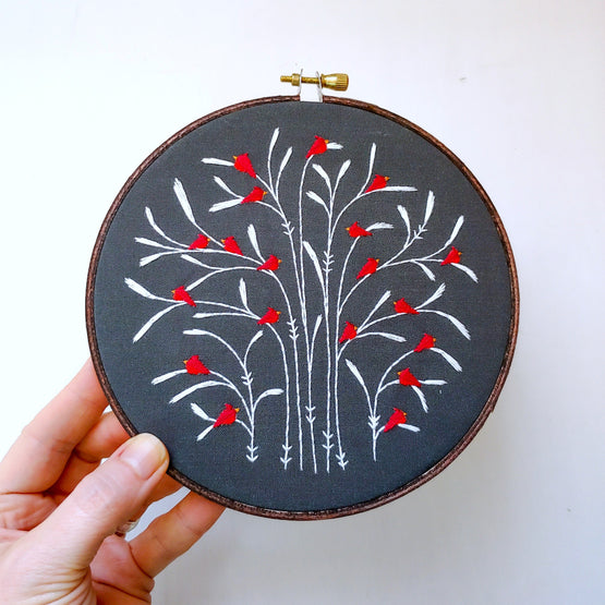 super special VERY limited stock :: winter cardinals :: fabric + floss pack