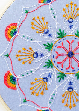 super special VERY limited stock :: rainbow mandala :: fabric + floss pack