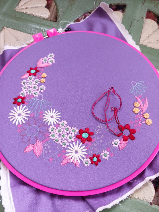 flora luna embroidery kit