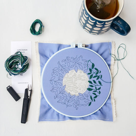 i see the moon embroidery kit