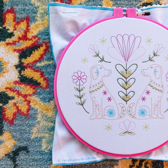 folk tails embroidery kit