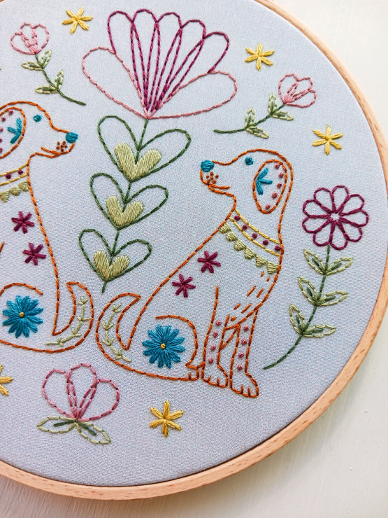 folk tails embroidery kit