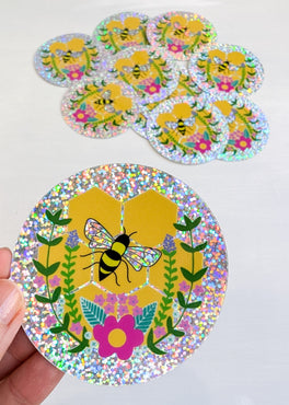 bee lovely glitter sticker