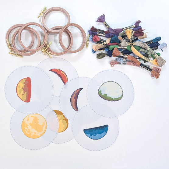 moon phase embroidery set