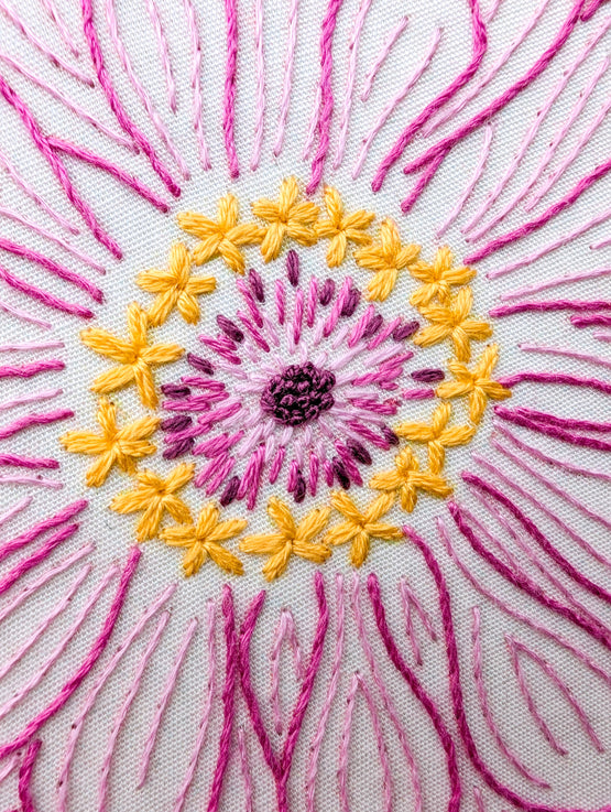 zinnia embroidery kit