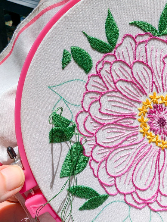 zinnia embroidery kit