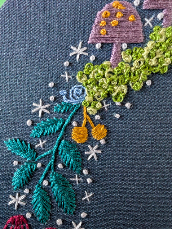 woodland wreath PDF embroidery pattern