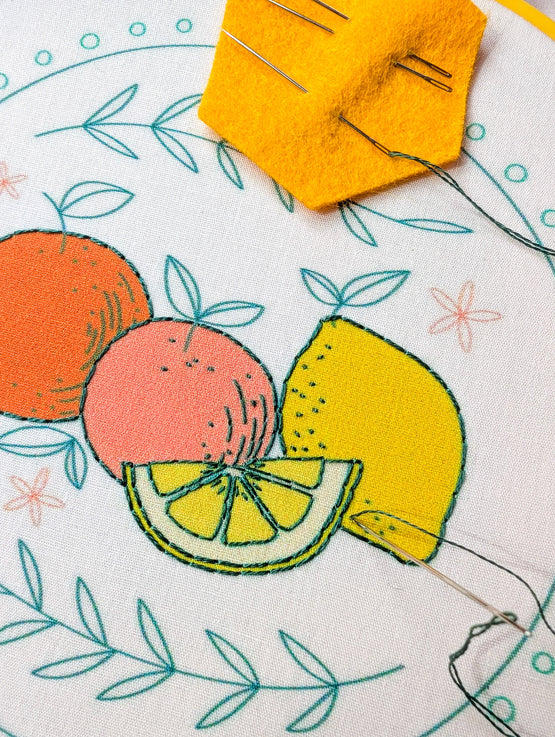 citrus embroidery kit