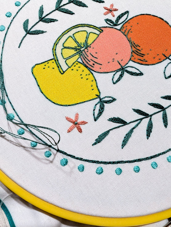 citrus embroidery kit