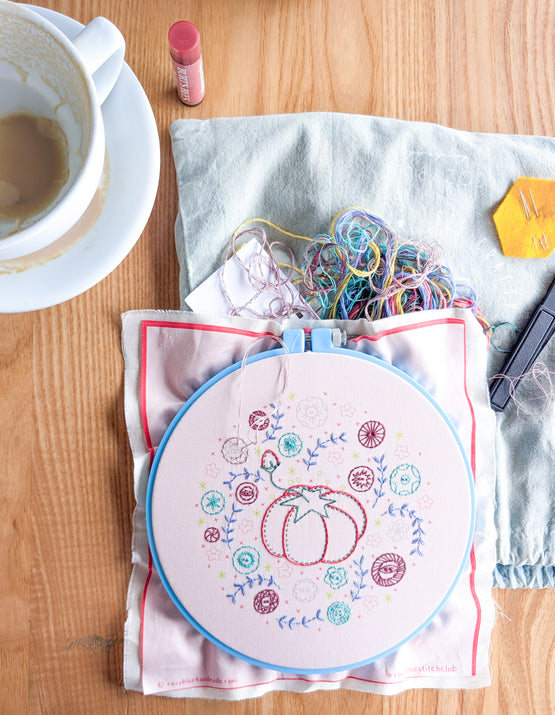 button garden embroidery kit