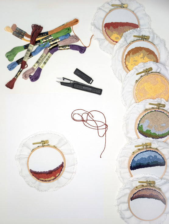 moon phase embroidery set