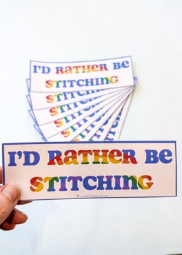 i'd rather be stitching sticker
