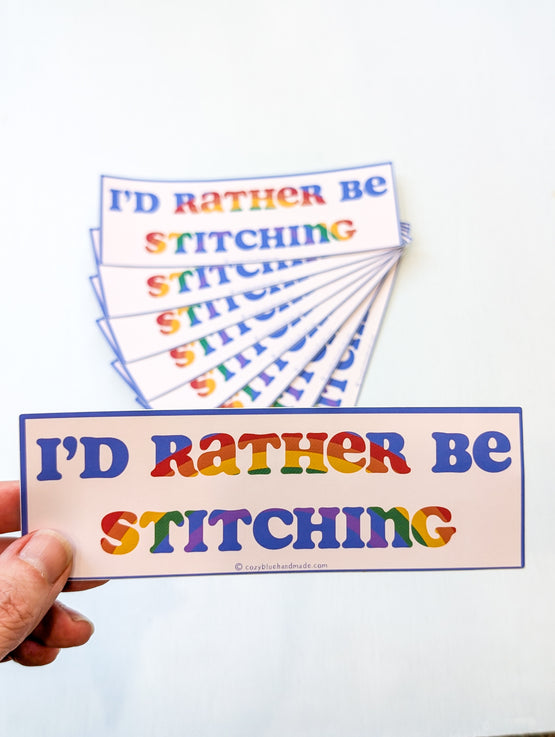 i'd rather be stitching sticker