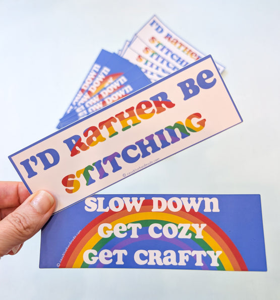 i'd rather be stitching sticker