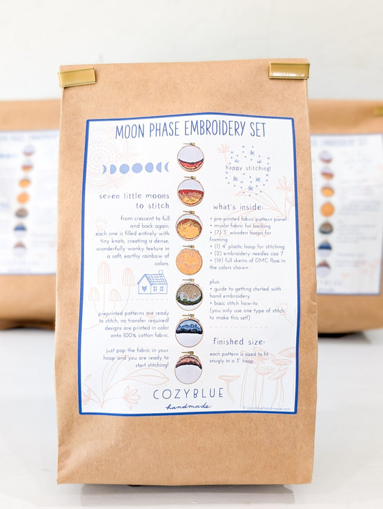 moon phase embroidery set