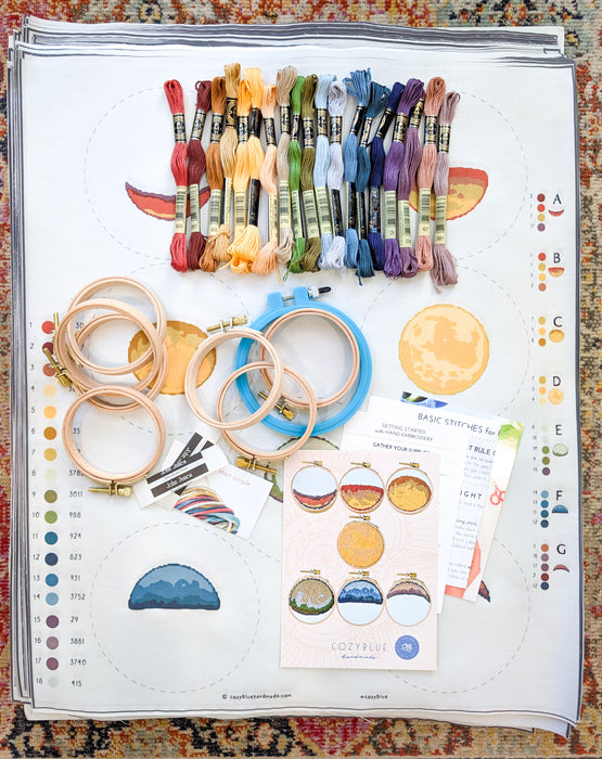 moon phase embroidery set