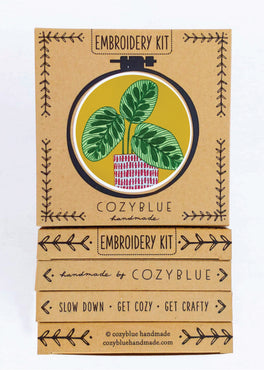 peacock plant embroidery kit